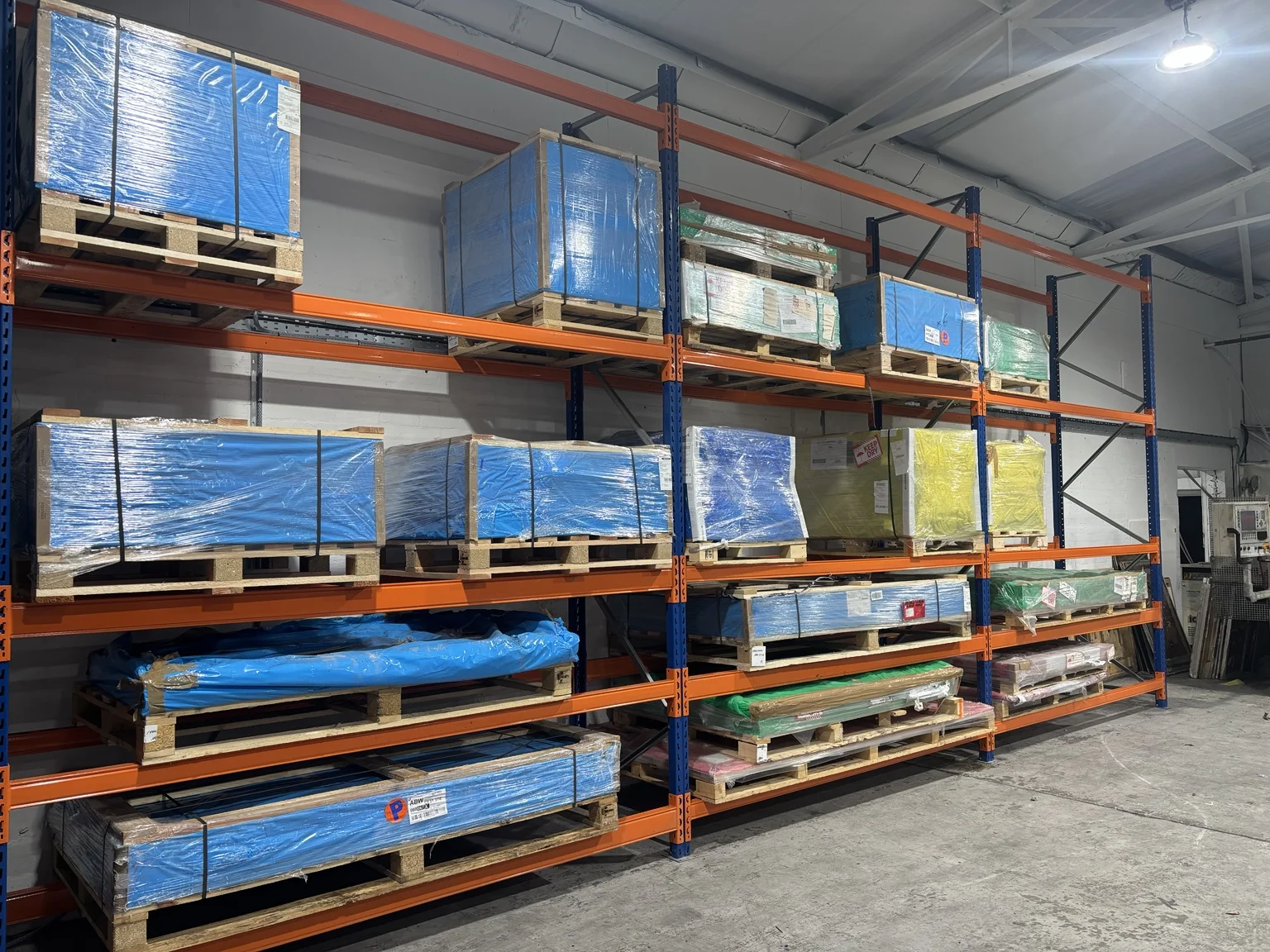 Thermoplastic sheet material stored inside the YC Plastics factory