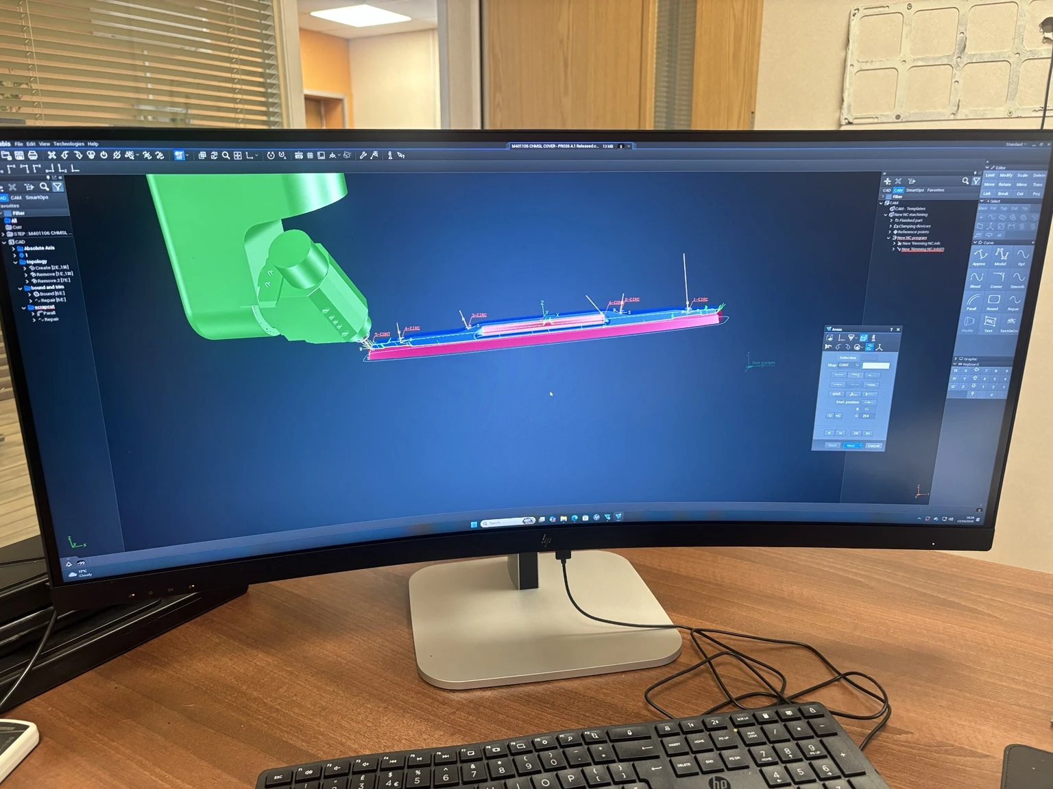 Tebis CAD/CAM running on our workshop workstation