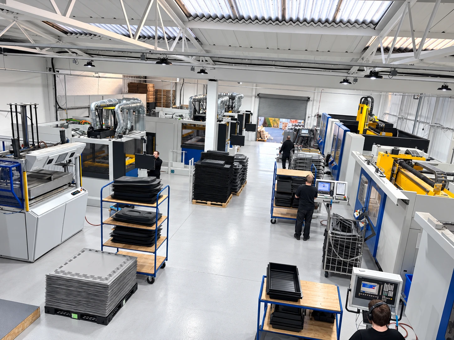 An elevated view of the YC Plastics production facility